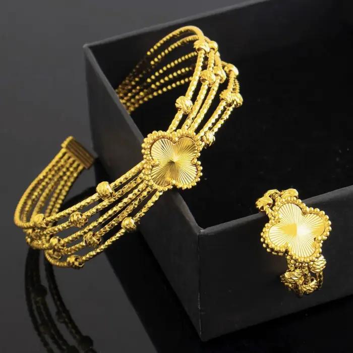 Bracelets réglables en forme de trèfle pour femmes
