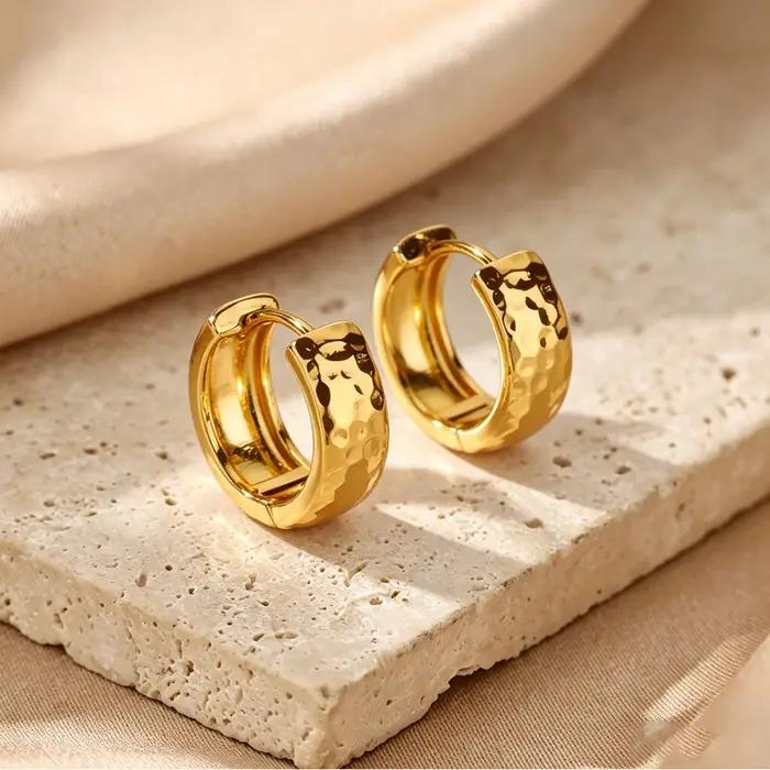 Boucles d'oreilles Huggie vintage françaises pour femmes