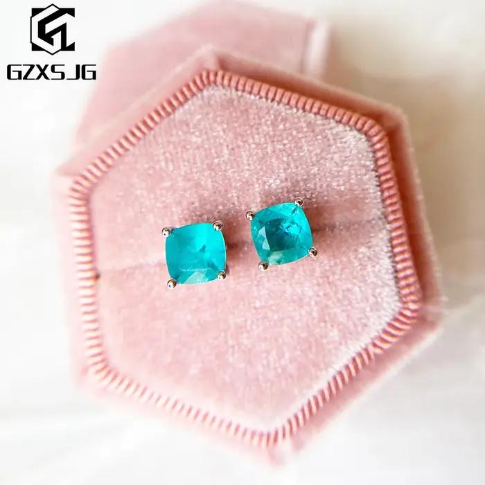 Luxyimagic-Boucles d'Oreilles en Pierres Précieuses de Tourmaline pour Femme
