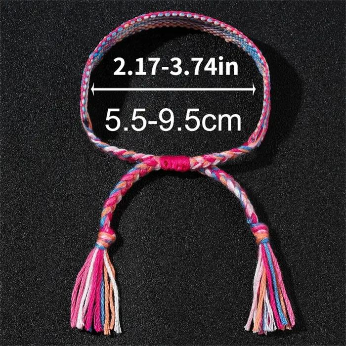 Bracelet d'amitié tissé manuel ensemble de 12 pièces ajustables pour enfants filles et hommes cadeau amical ocassions spéciales coton ajustable entretien facile