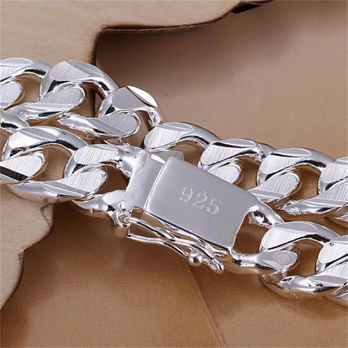 Bracelet en argent sterling 925 pour hommes et femmes, bijoux à la mode, cadeau pour hommes, 10MM ca