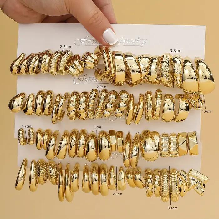 Ensemble de boucles d'oreilles surdimensionnées
