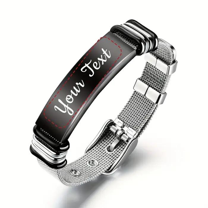 Bracelet avec noms personnalisés en acier inoxydable 304