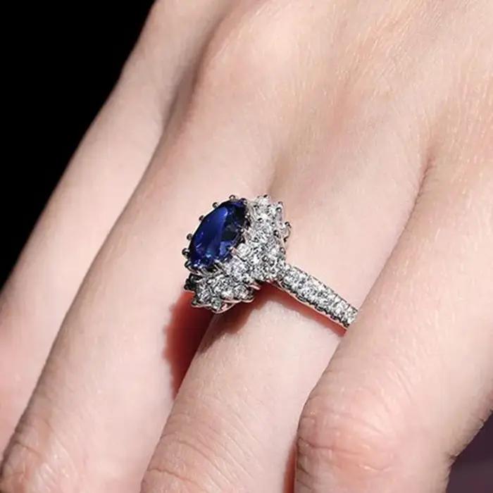 Huitan – bague d'anniversaire de mariage avec coupe ovale