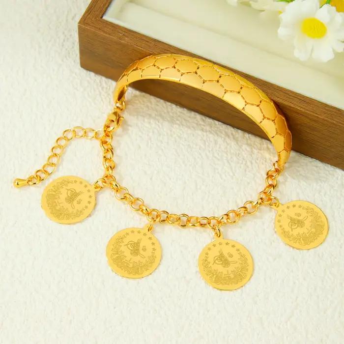 Bracelet à breloques en pièces de monnaie de mode de dubaï