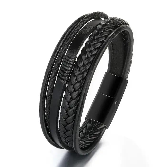 Hommes Bracelets En Cuir Véritable Multicouche Tressé Corde Bracelets pour Homme Bijoux Bracelet Hom