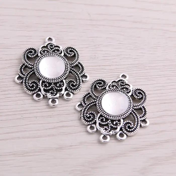 SWEET BELL – connecteur de Cabochon rond + pendentif à breloques