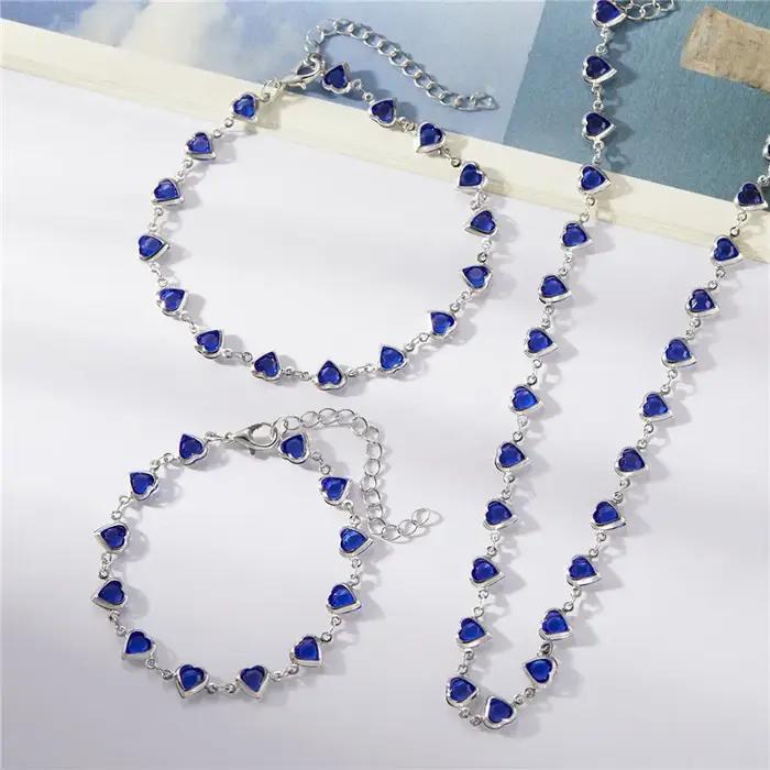Bracelet en cristal en forme de cœur pour femmes