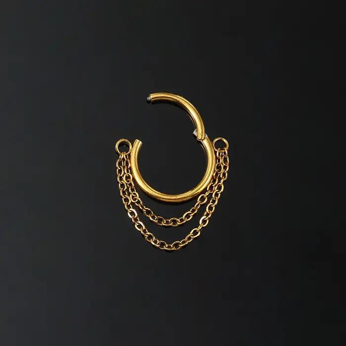 16G chaîne en acier inoxydable conque oreille Piercing articulé Clicker Segment Septum