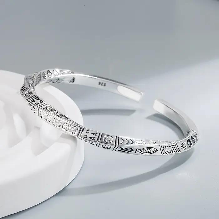 Bracelets ouverts en argent Sterling 925 pour femmes