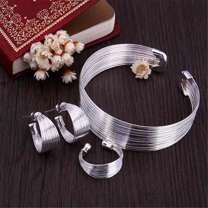 Bagues en argent Sterling 925, ensemble de bijoux pour femmes, fine, rétro, multi-lignes, taille rég