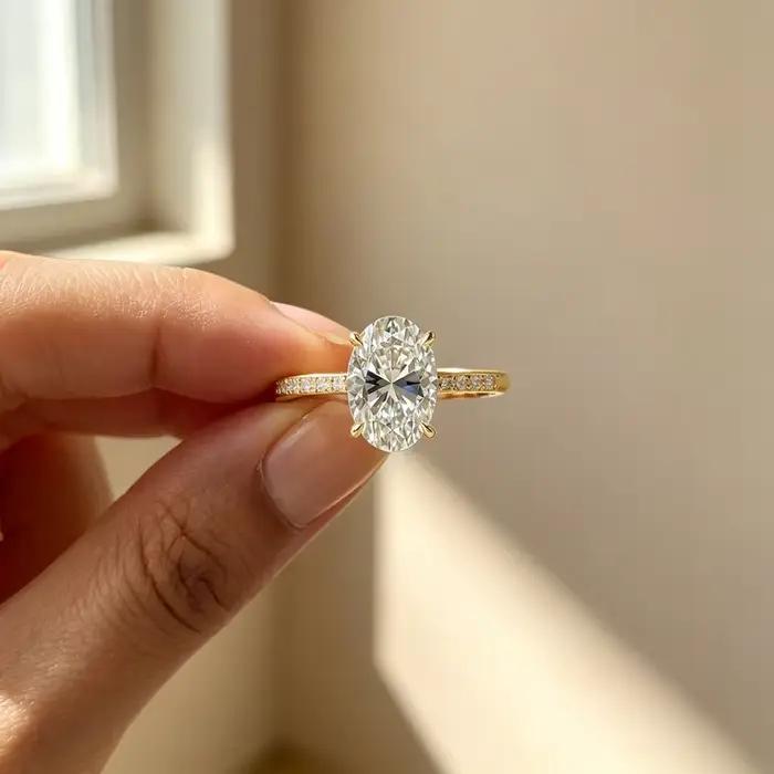 Bague ovale en argent Sterling 925 pour femmes, avec CZ brillant, exquise, simple, pour mariage, fiançailles, fête, bijoux fins, offre spéciale