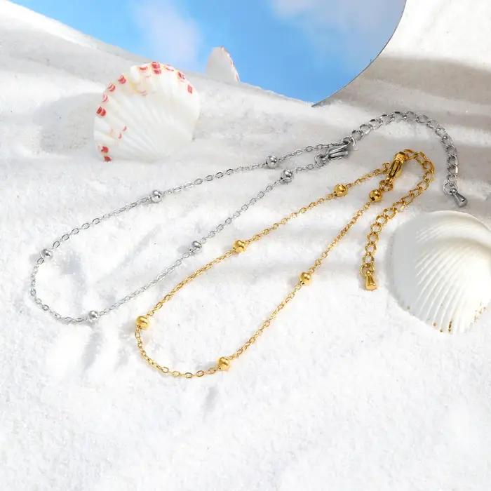 Bracelets de chaîne de cheville en boule de perles Boho pour femmes