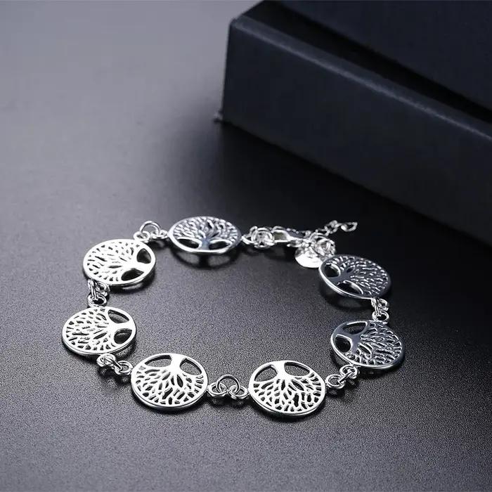 Bracelet en argent sterling 925 arbre de vie pour femmes bijoux romantiques et classiques pour occasions spéciales engagement anniversaire et cadeaux