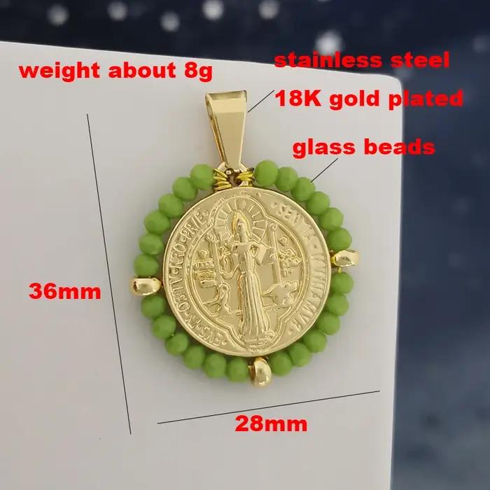 Collier Vierge Marie en acier inoxydable avec breloque zircone cubique pour femmes styles modernes occasions spéciales