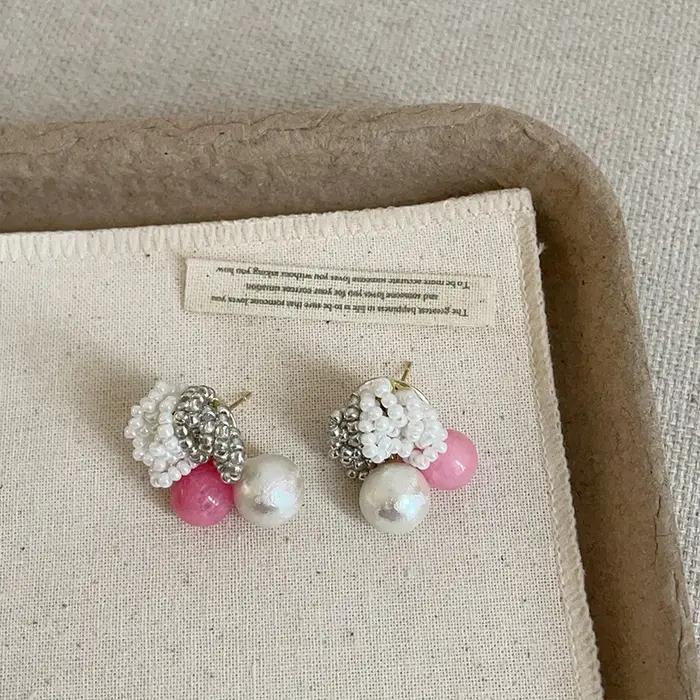 Minar – boucles d'oreilles en perles d'imitation Miyuki Treand