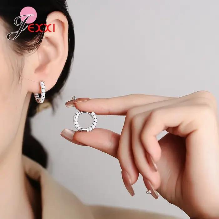 Mini boucles d'oreilles créoles en argent Sterling 925, boucle d'oreille cubique pour femmes, Simple