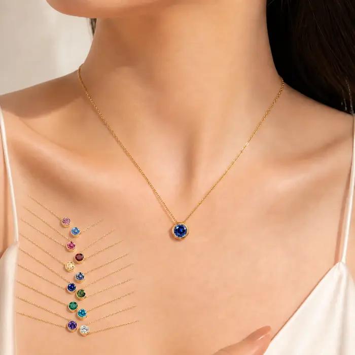 Collier personnalisé avec pierre de naissance des 12 mois