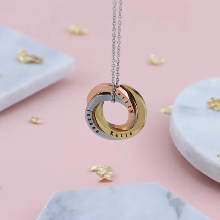 Collier de Famille Multinoms Personnalisé Élégant en Acier Inoxydable pour Femmes Occasions Spéciales Anniversaire Présent pour Mère