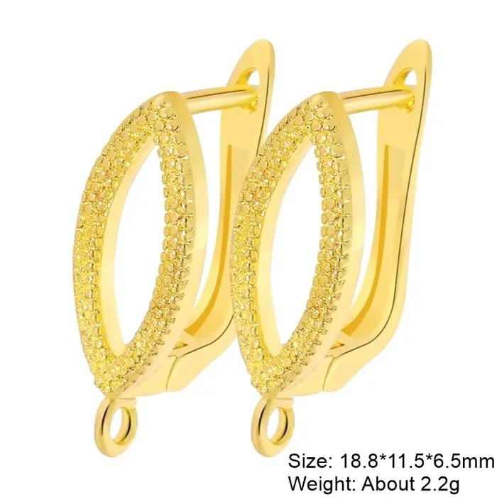 Juya 2 4 pièces/lot bricolage Anti-allergie 18K plaqué or argent Schwenzy attache oreille fil croche