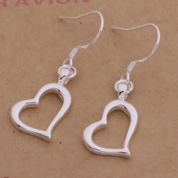 Boucles d'oreilles coeur en argent regardé 925 pour femme, accessoires de bijoux exquis, cadeau de m