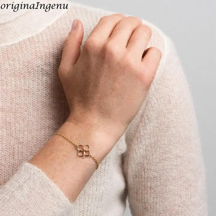 Bracelet en or 14 carats Lucky Me fleurs faites à la main bracelet à breloques pour femmes occasions spéciales elegance et chance