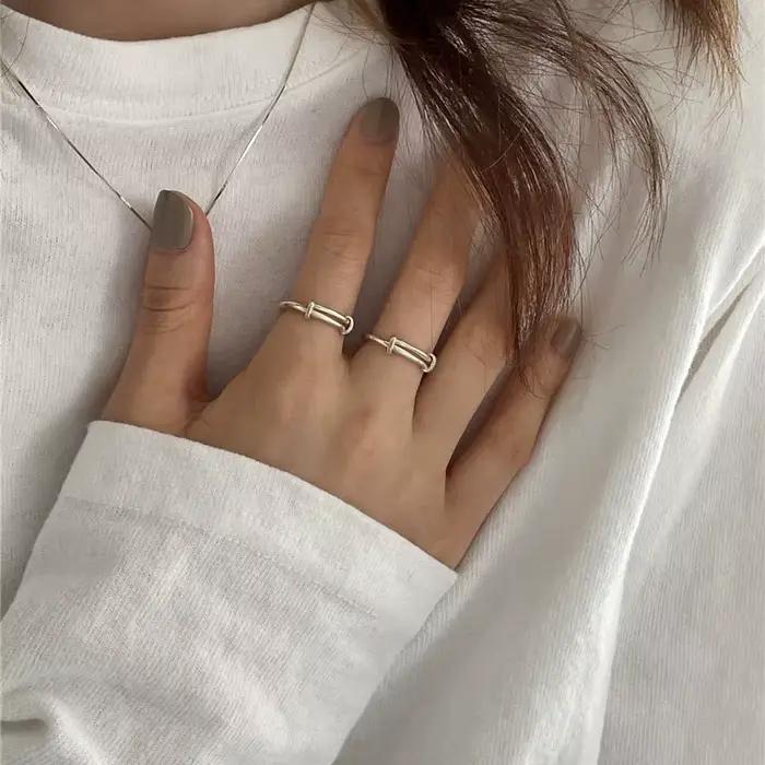 PONYKISS – bague réglable couleur argent pour femmes