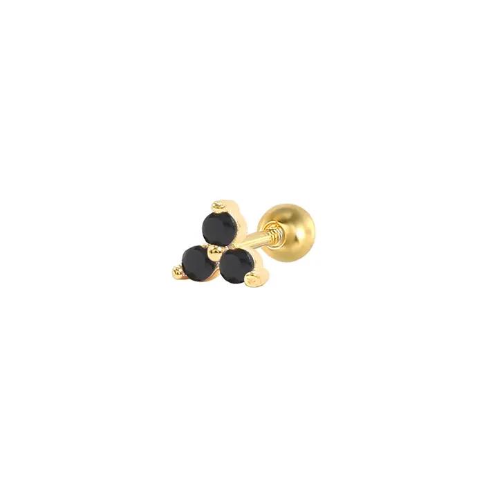 CANNER 925 argent Sterling noir Zircon cristal Piercing foudre boucles d'oreilles femmes exquise pet