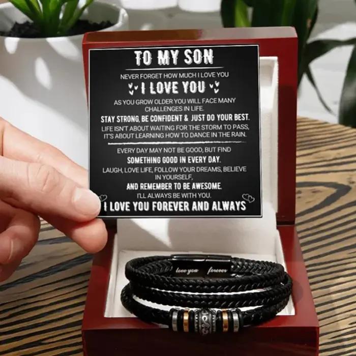 Bracelet à mon fils, bracelet en acier inoxydable