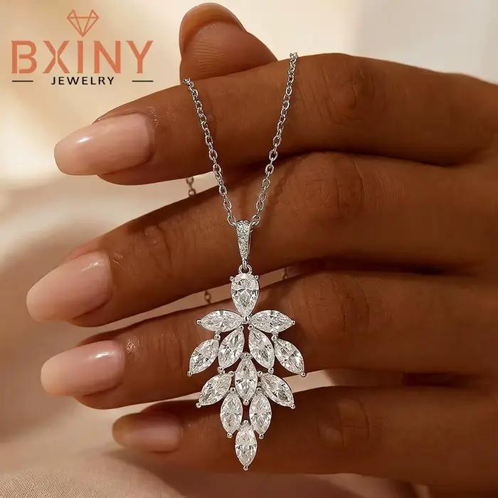 BXINY – collier avec pendentif en diamant Moissanite
