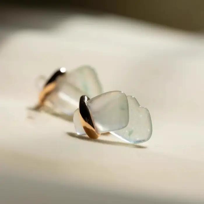 Boucles d'oreilles en Jade Hetian naturel pour femmes