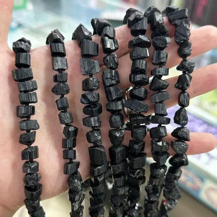 Perles de pépite de tourmaline noire naturelles pour bijoux élégants et créations artistiques occasions spéciales femmes