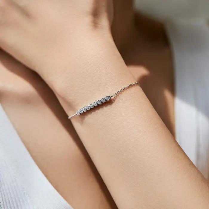 MODIAN D document-Bracelet simple Moissanite pour femme