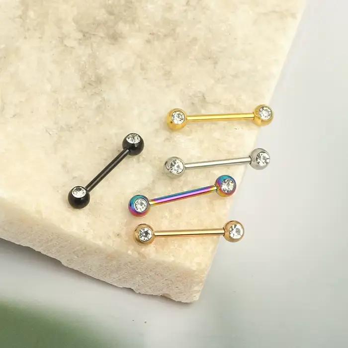 Anneaux de téton en acier inoxydable doré plaqué argent plaqué rhodium imitation bijoux piercing pour femmes occasions spéciales romantiques