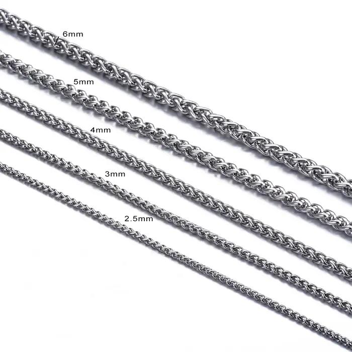 1 pièce largeur 2.5mm/3mm/4mm/5mm/6mm collier de chaîne à maillons de quille pour hommes femmes