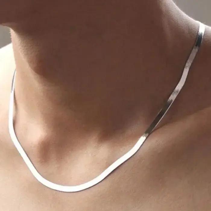 Collier chaîne à lame fine en argent Sterling 925