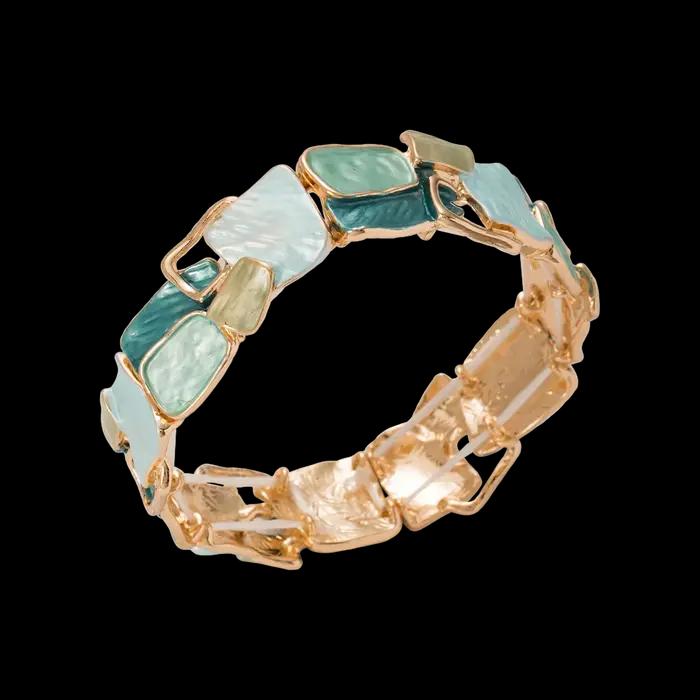 Bracelet géométrique en émail Cring Coco, bracelet élégant carré pliable et extensible, bijoux Boho en alliage de Zinc pour femmes Val