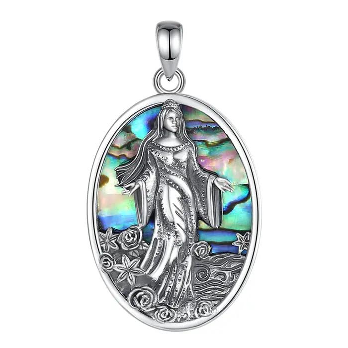 Eudora Original 925 en argent Sterling déesse de la mer Yemaya collier naturel coquille d'ormeau Lem