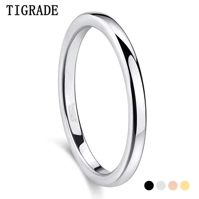 Bague en tungstène TIGRADE pour femmes, classique, argent noir or rose, tracker de fitness, pour événements et quotidien