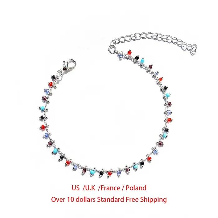 Bracelets de cheville en argent pour femmes