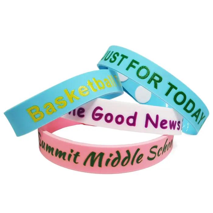 Bracelet personnalisable en caoutchouc réglable pour motivation et cadeaux d'occasion spéciale femme homme