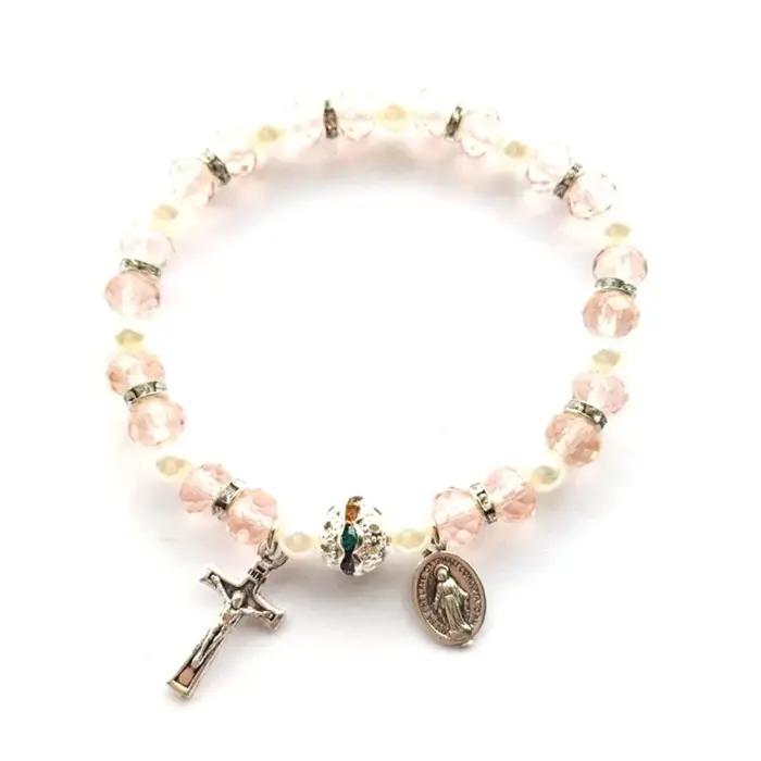 367a Rosary Bracelet Perle élastique Charme fille fille Hands Decoration