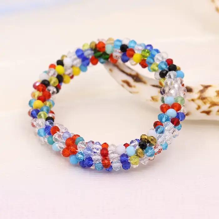 Bracelets pour femme, perles de cristal multicouches, tissés, bijoux, cadeaux pour filles, accessoires, vente en gros