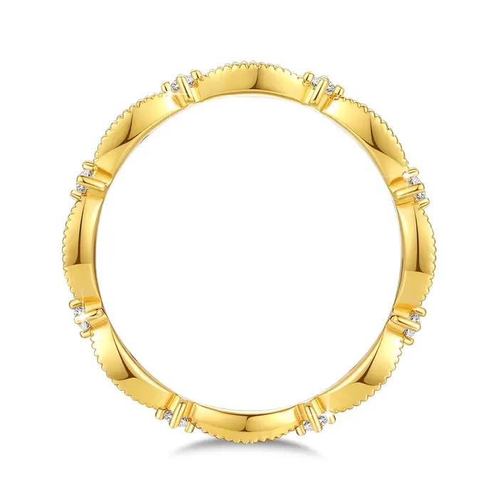 Bagues en or 18 carats AU750 entièrement serties de moissanite pour femmes