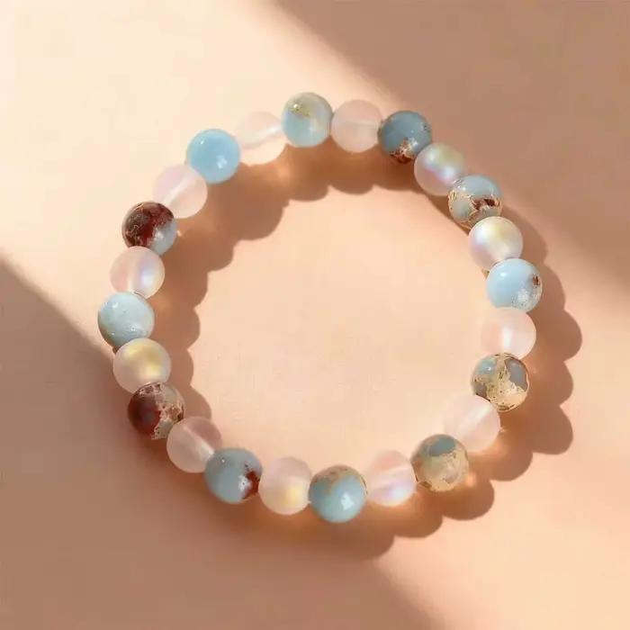 Halo Quartz et sédiment océan Bracelet de perles unisexe Shoushan pierre rafraîchissante purifiant champ magnétique
