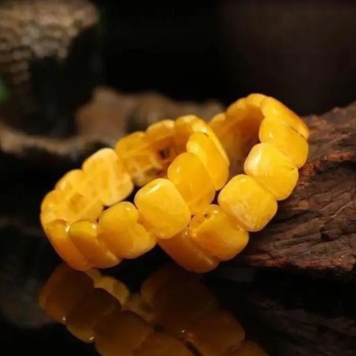 Nouveau Bracelet ambre en cire d'abeille