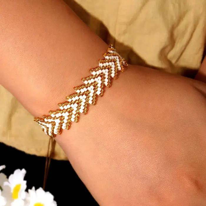 Bracelet de Perles de Riz avec Design de Flèche