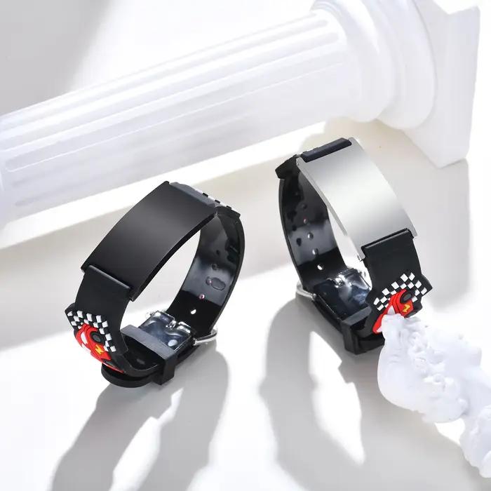Bracelet personnalisé avec nom et barre d'identification