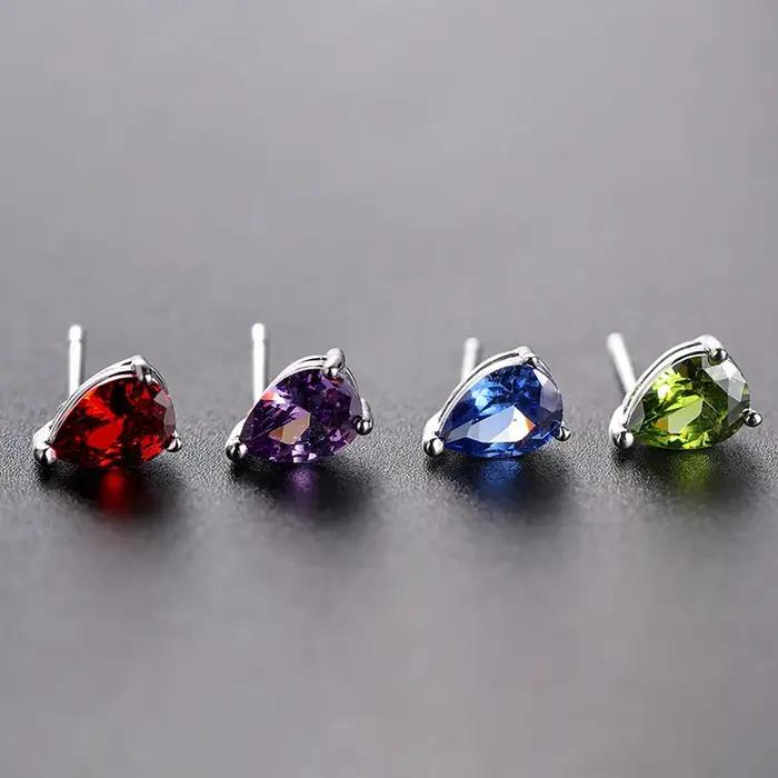 Boucles d'oreilles goutte d'eau en cristal violet pour femmes
