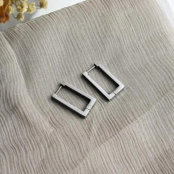 Boucles d'Oreilles Géométriques Carrées pour Femme, Rectangulaires, en Métal localité, Cadeau, Nouve